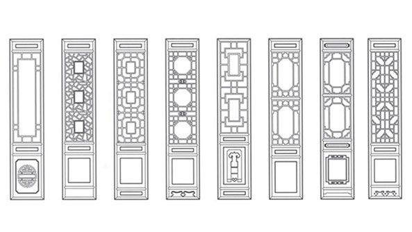 秦皇岛喜迎门中式花格CAD设计图样式大全