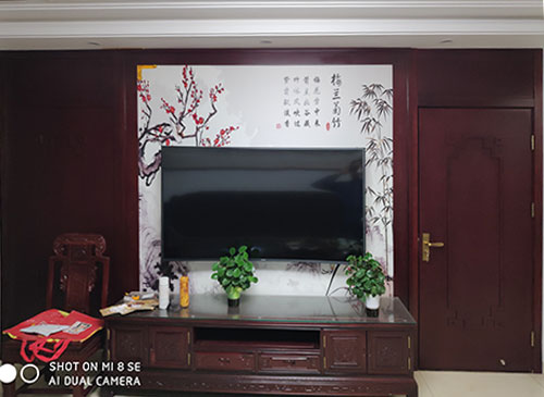 秦皇岛中式家庭装修电视柜效果展示