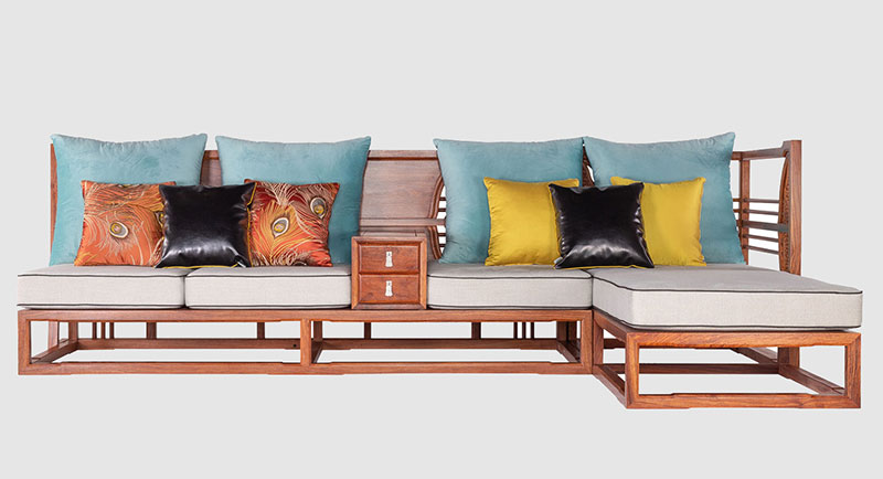 秦皇岛中式家居装修实木沙发组合家具效果图